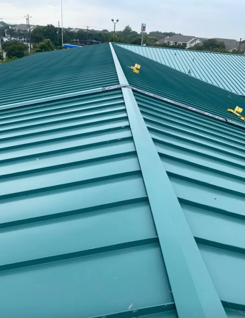 Green commercial metal roof ridge and valley for Metal Roof Repair in Monmouth